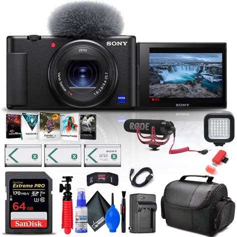 Electronics Basket Sony ZV-1 Camera Bundle with Pro Mic, 64GB Memory ...