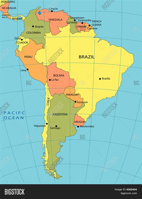 Map Of South America Countries With Equator - Wayne Baisey