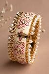 Buy Gold Plated Kundan Floral Enamelled Kada by Ratan Jewellers Online ...