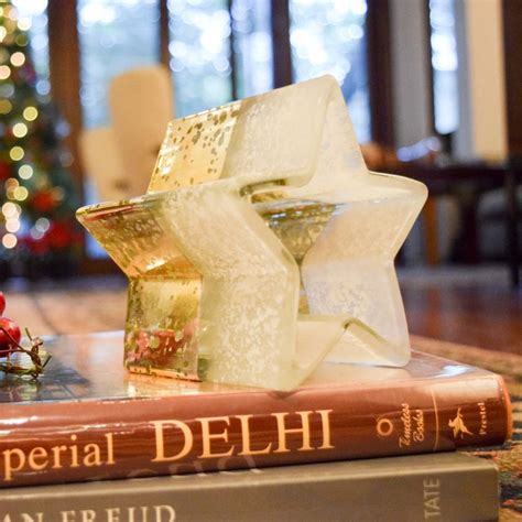 Buy Star-Shaped Ivory and Gold Candle Holder - Home Artisan