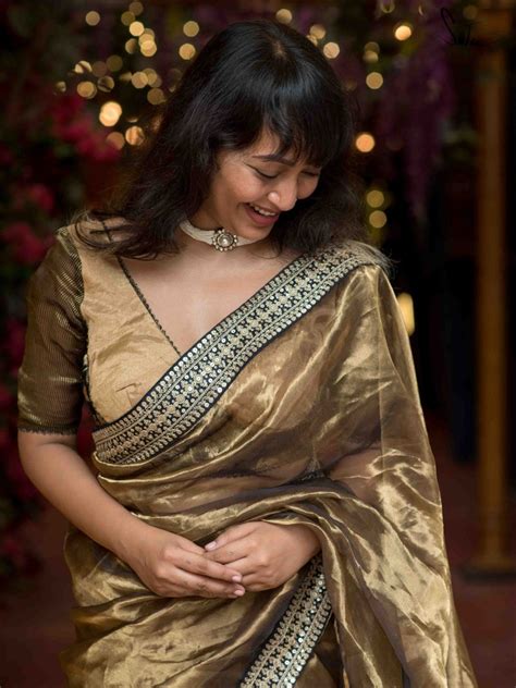 Shimmer Gold Chanderi Silk Saree With Lace Border|Amber|Suta