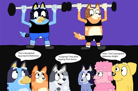 Bandit Heeler and Chilli Heeler Ripped Their Shorts by FurryCritters11