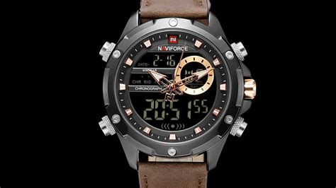Naviforce 9208 Top Quality Mens Leather Strap Multi Function Sports ...