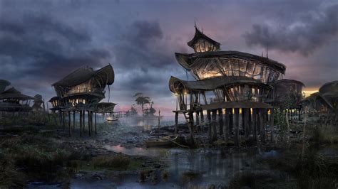 Alien Civilization Matte Painting 的图像结果