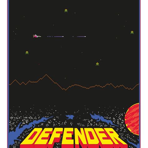 Defender Arcade Poster - Retro Arcade Poster - Defender Game 1981 - Etsy