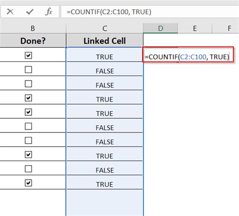 Image result for How to Count Checked Checkboxes in Excel
