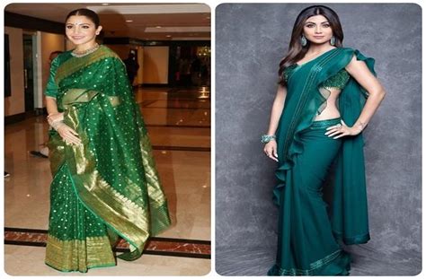 सावन में Newly Married लड़कियों की खूबसूरती बढ़ाएंगी ये Sarees - green ...