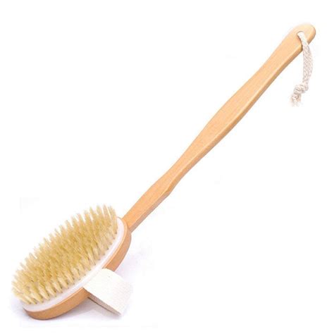 Organic B Wooden Body Brush – Long Removable Handle Back Brush for ...