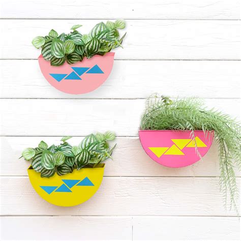 Half Moon Wall Planters (Yellow, Light Pink and Magenta)- Set of 3 ...