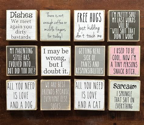 Small Wood Signs / Word Blocks / Funny Sayings - Etsy in 2024 | Wood ...