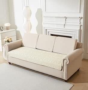 House of Quirk Sofa Covers Cotton Quilted Fabric 1/2/3/4 Seater Sofa ...