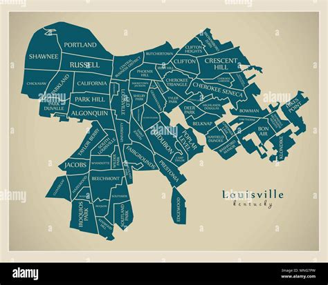 Louisville Kentucky State Map