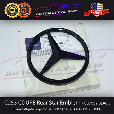 GLC63S COUPE AMG Mercedes BLACK Star Emblem Trunk Logo Badge GLC300 – Automotive Gem