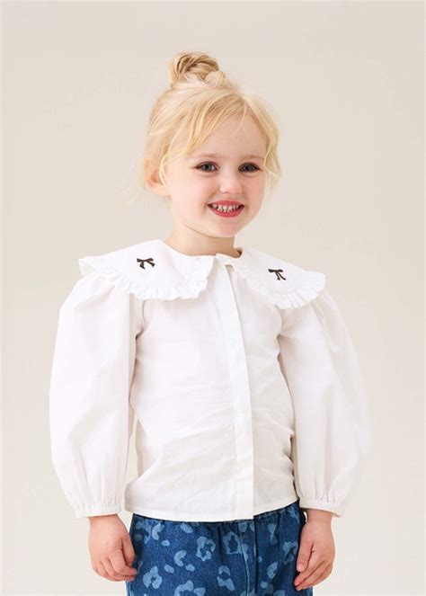 Angel & Rocket Baby Girls Embroidered White Tops