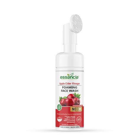 Essancia Apple Cider Vinegar Foaming Face Wash - Built-in Brush for ...