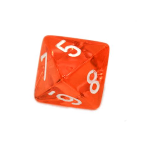 Opaque Orange 8-sided Dice for Sale (d8) | Dice Game Depot
