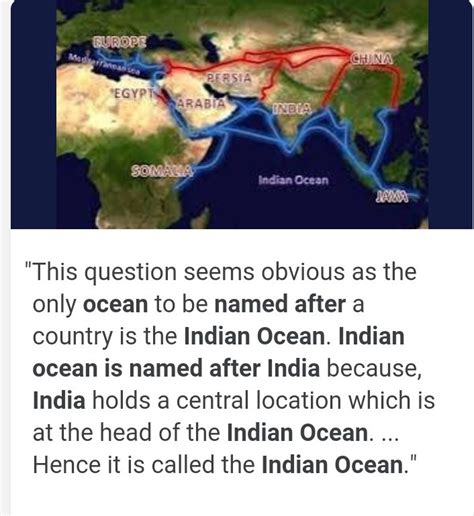 why the Indian ocean named after our country - Brainly.in