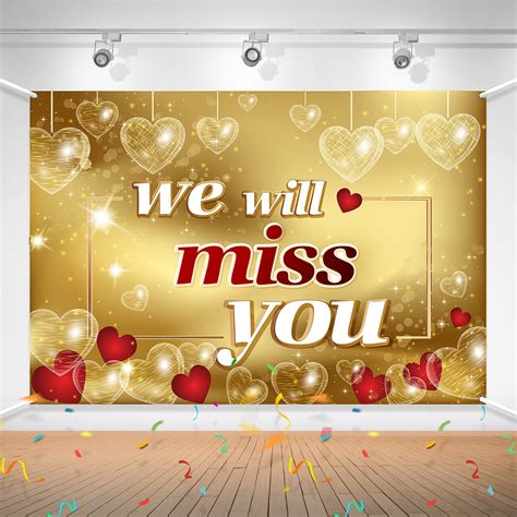 Buy Gold We Will Miss You Backdrop Banner, Going Away Party ...