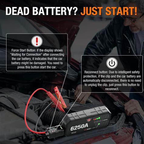 ADORETRIP Car Battery Jump Starter 6250 Peak Amp / 960 Cold India | Ubuy