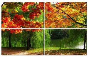 Nature 4 Panel Wall Art Painting With UV Coating 36x24 inches on 4mm ...