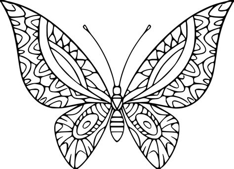 Simple Zentangle Butterfly Coloring Pages - Coloring Cool