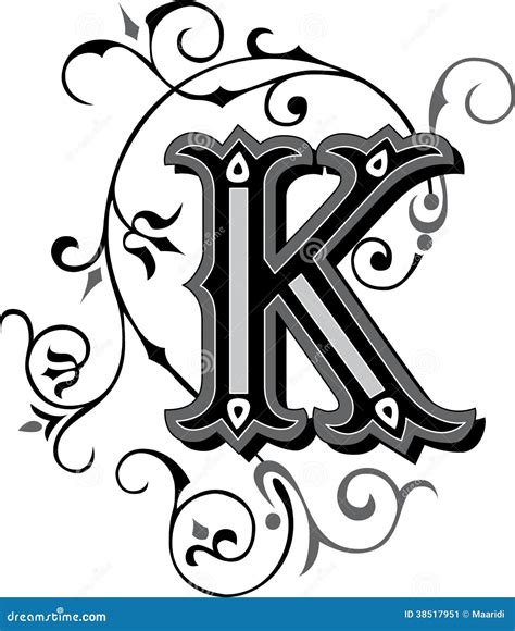 Ornamento Hermoso, Letra K Imagen de archivo - Imagen: 38517951