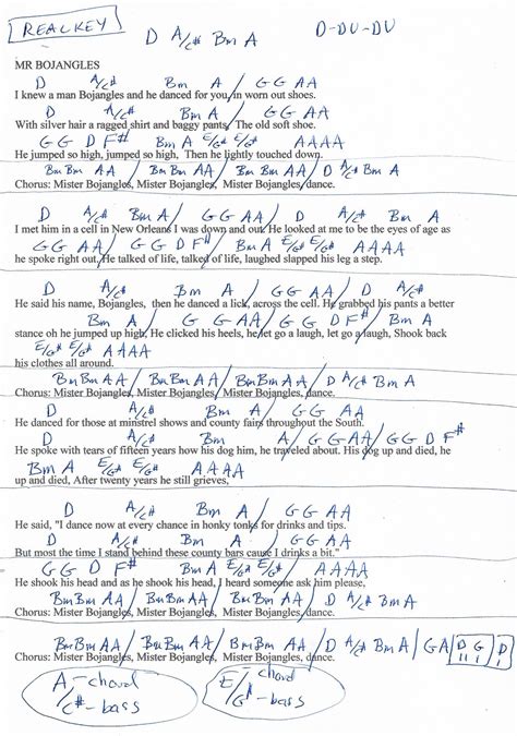 Guitar Chords For Mr Bojangles