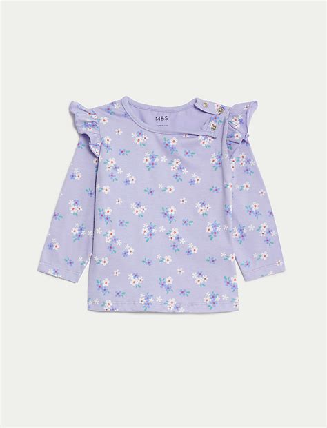 Buy Pure Cotton Floral Top (0-3 Yrs) at Marks & Spencer