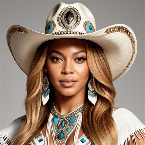 Premium Free ai Images | beyonce wearing cowboy hat