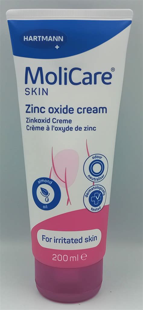 MoliCare Skin Zinc Oxide Cream 200ml | Protective Barrier, Soothing Ca ...