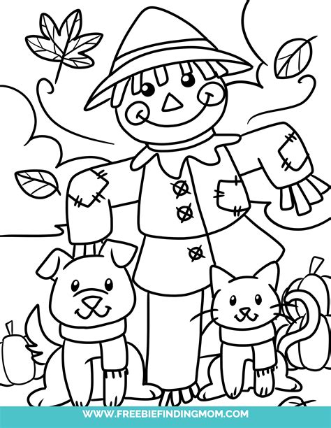 Fall Scarecrow Coloring Pages