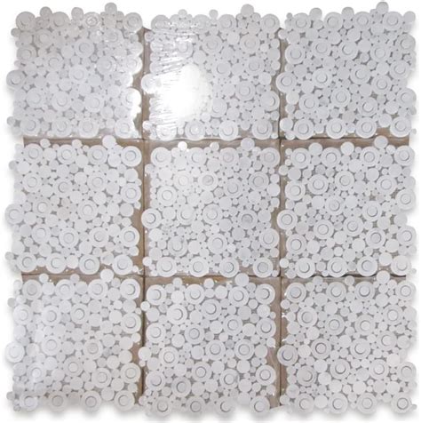 Buy Stone Center Online Carrara White Marble Circle Bubble Mosaic Tile ...