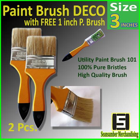 Paint Brush 3 Inches in Size 2 Pieces with FREE 1 Inch Paint Brush (1 ...