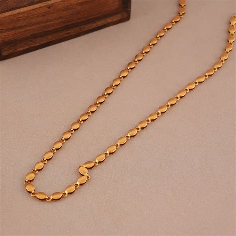 Cute antique gold plain oval chain - smarsjewelrys