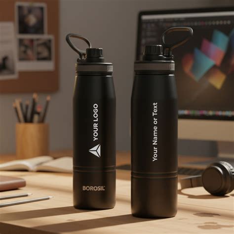 Gosport Black Bottle 900ml | Buy Personalised Water Bottle with Logo/Name