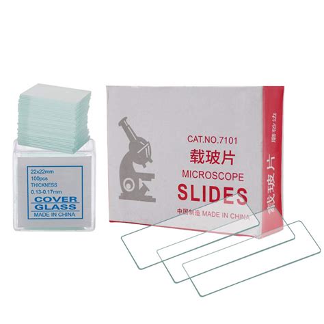 50 Pieces Clear Transparent Blank Microscope Slides and 100 Pieces 22mm ...