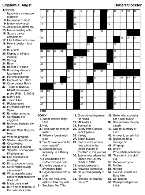 Printable Hard Crossword Puzzles