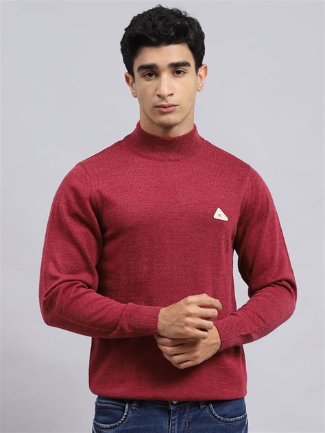 Buy Men Pink Solid Pullover Online in India - Monte Carlo