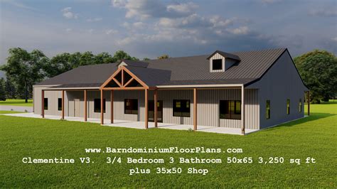 50X100 Barndominium Floor Plans With Shop