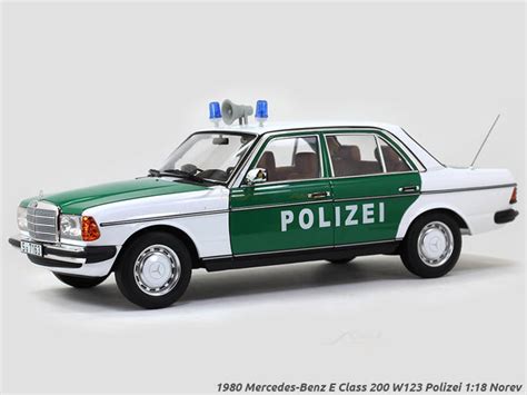 1980 Mercedes Benz 200 Polizei with Figure 1:18 Norev dealer edition ...