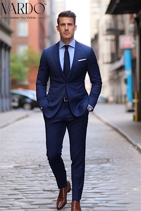 Classic Men's Navy Blue Two-piece Suit Elegant, Timeless, and Perfect ...