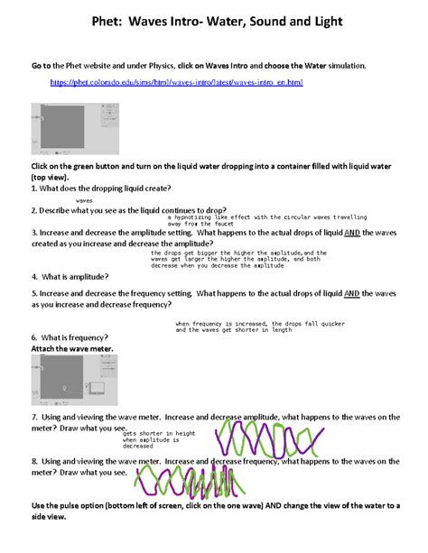 Lab2 Waves assignment - Phet: Waves Intro- Water, Sound and Light Go to ...