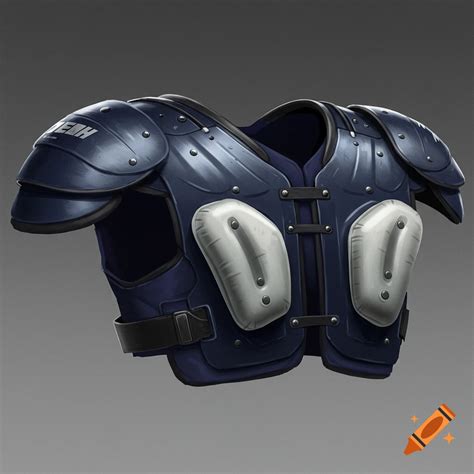 Illustration of black and silver football shoulder pads. on Craiyon