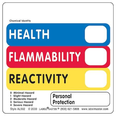 Labelmaster Hazcom Label, 4inx4in, Paper, 500 Labels, PK500 AL502 | Zoro