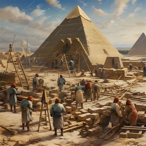 Premium Photo | Ancient Egyptian workers building the pyramids