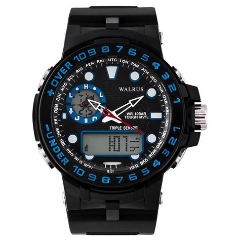 Buy Walrus® Blue Dial Digital-Analog Silicon Wrist Watch for Men - WWTM ...