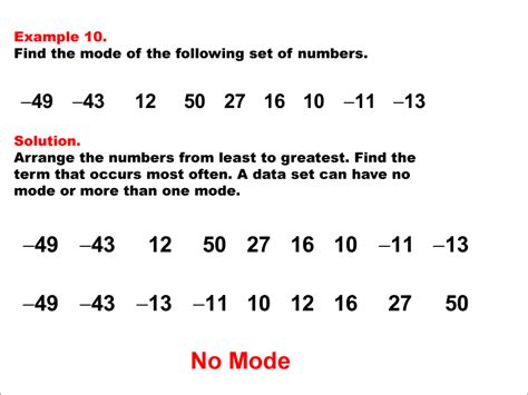 Math Example--Measures of Central Tendency--Mode: Example 10 | Media4Math