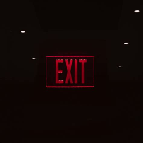 Download wallpaper 3415x3415 exit, sign, inscription, red, dark ipad ...