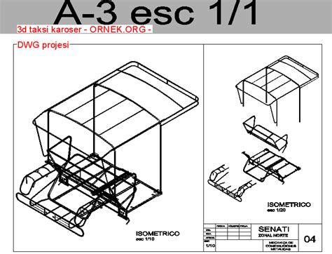3d taksi karoser dwg projesi - Autocad Projeler