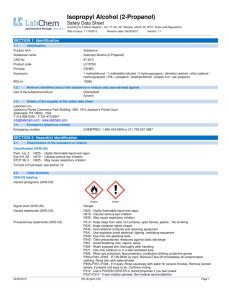 Isopropyl Alcohol MSDS: Safety Data Sheet